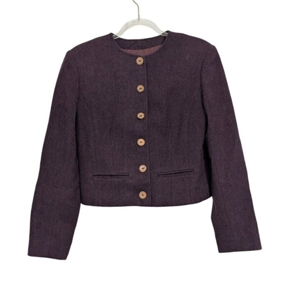Pendleton Jackets & Blazers - Vintage Pendleton Wool Cardigan Womens Size 6 Purple Lined Button Front Jacket